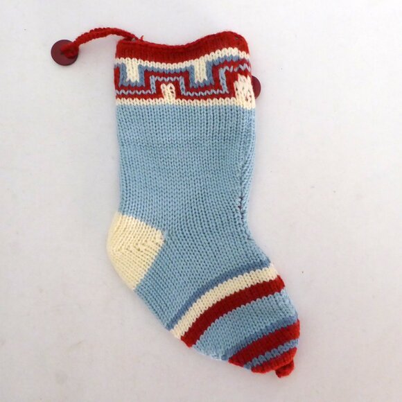NEW 9.5” KNITTED MINIATURE CHRISTMAS STOCKING ORNAMENT GIFT CARD HOLDER - Picture 3 of 6